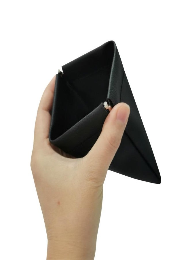 SCIKHEFT Faux Leather Jewelry Travel Bag Jewelry Pouch for Trinket Squeeze Coin Purse Pouch Change Holder For Men & Women (Black) - Image 3